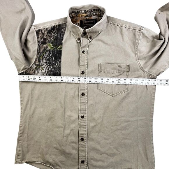 Vintage TreBark Hunting Shirt 2XL Tan Camo Long Sleeve Button Down Lynch Outdoor - Picture 9 of 11